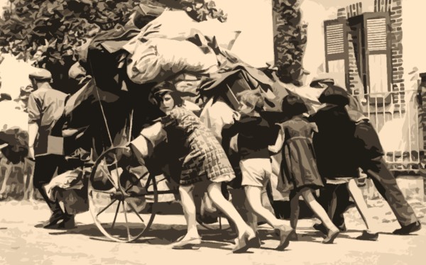 Scène de l'exode, mai-juin 1940, photographie